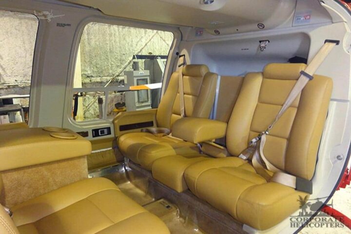 Rear cabin of a 2007 Bell 407 helicopter