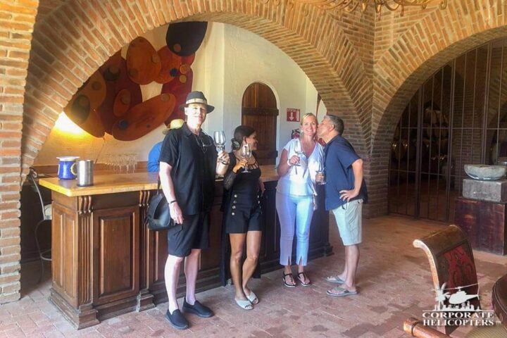 A happy group of 4 wine tasting at Adobe Guadalupe
