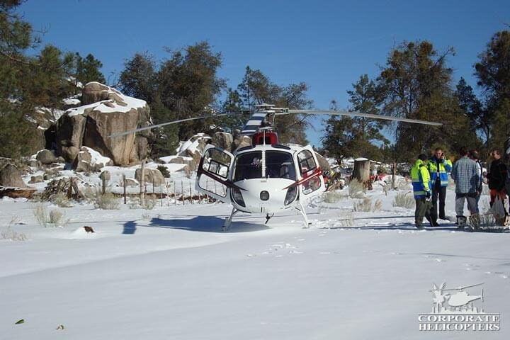 Snow rescue helicopter