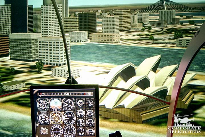 Helicpoter Flight Simulator shows Sydney Opera house