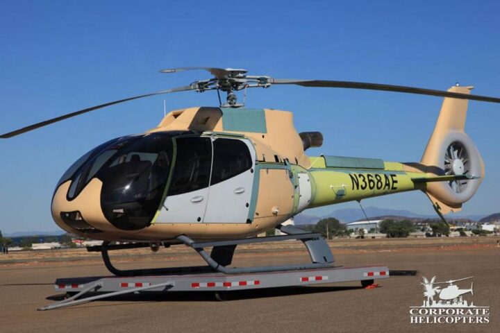 2013 Eurocopter EC130 T2 helicopter on a platform