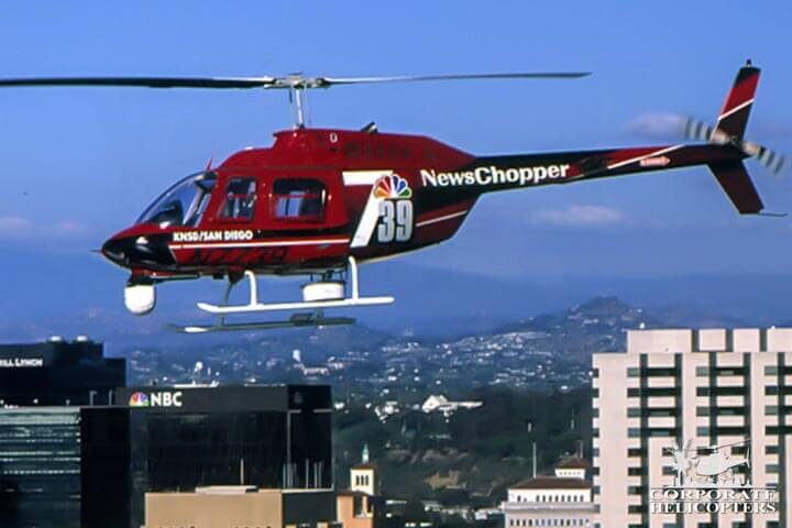 San Diego TV news helicopter in flight