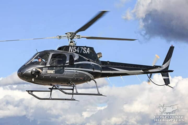 A Eurocopter Astar 350 helicopter in flight