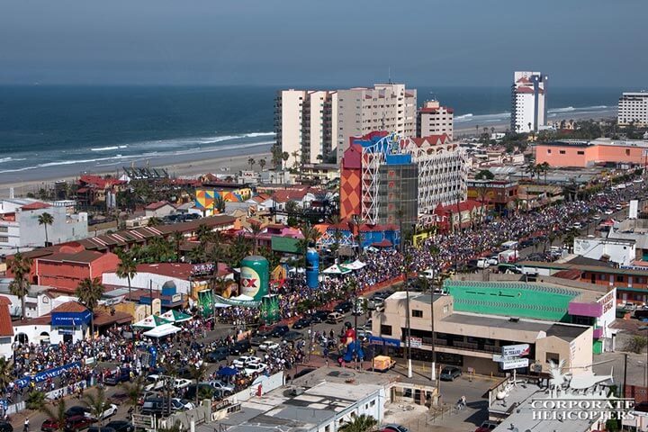 Aerial view of The Rosarito to Ensenada Bike Race