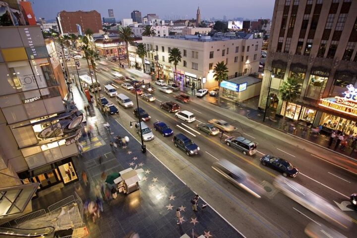 Long exposure of a street in Los Angeles