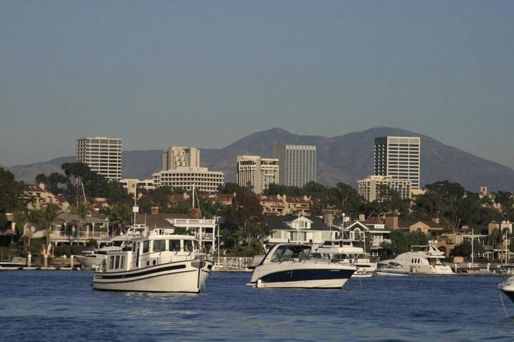 View of Orange County and boats from the water