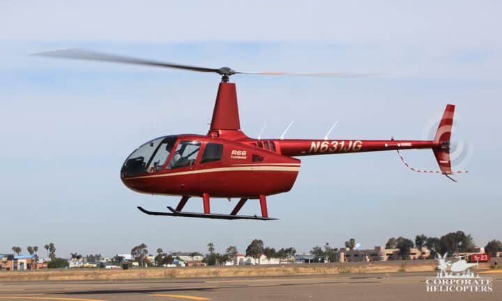 Robinson R66 Turbine helicopter in flight