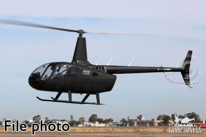 Robinson R66 Turbine helicopter in flight. File photo
