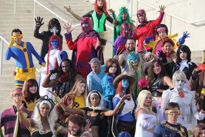 A group of people dressed as the X-Men at San Diego Comic Con